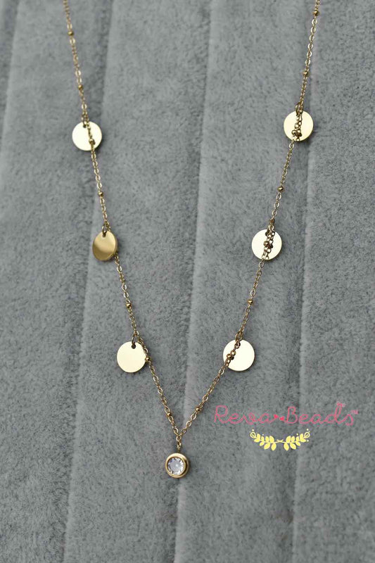 minimalist gold polish necklace 221008