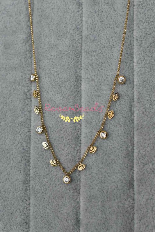 minimalist gold polish necklace 221010