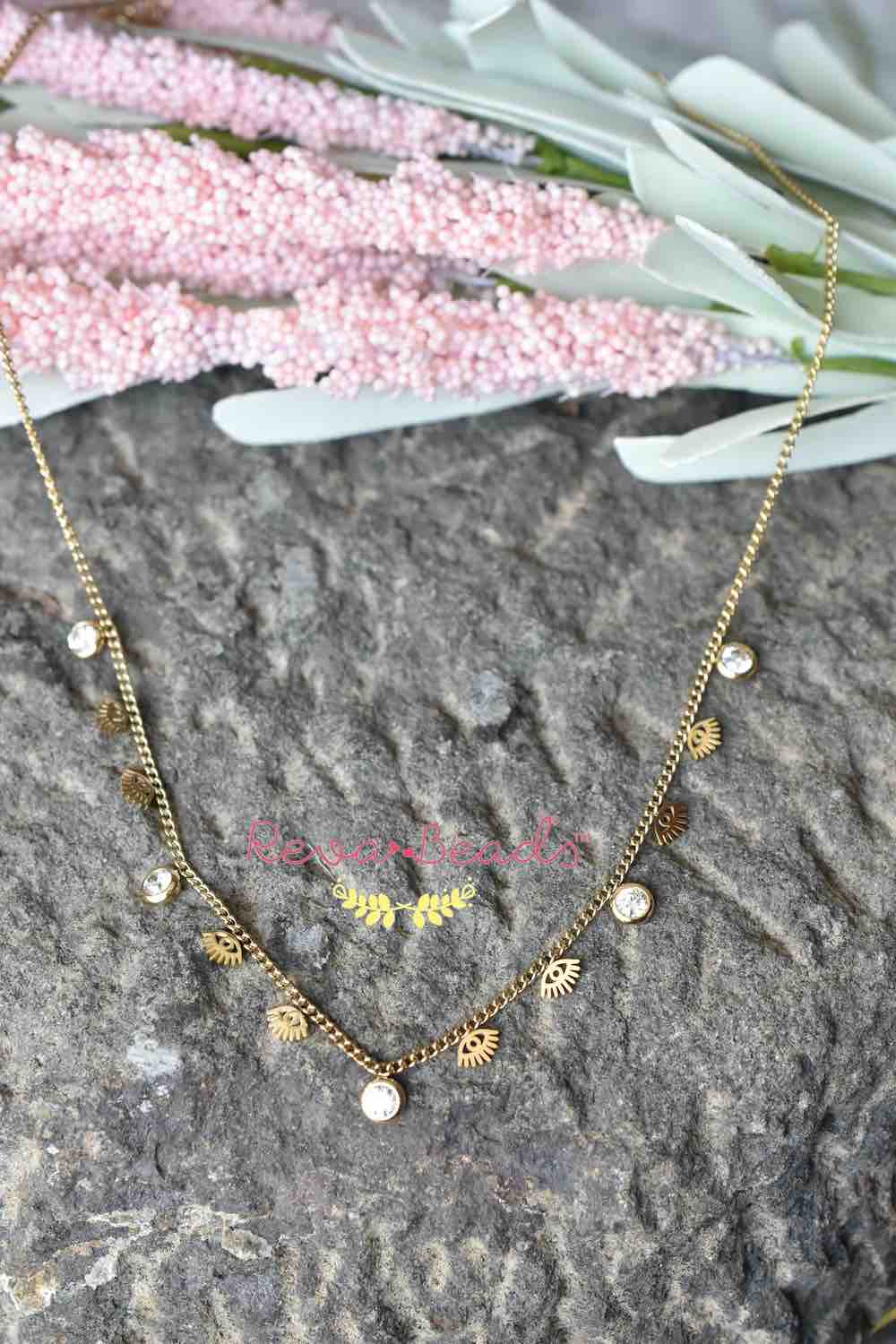 minimalist gold polish necklace 221010