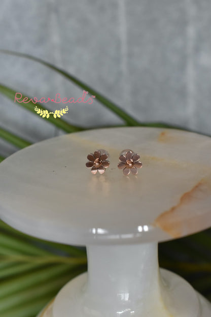 rose gold floral earrings