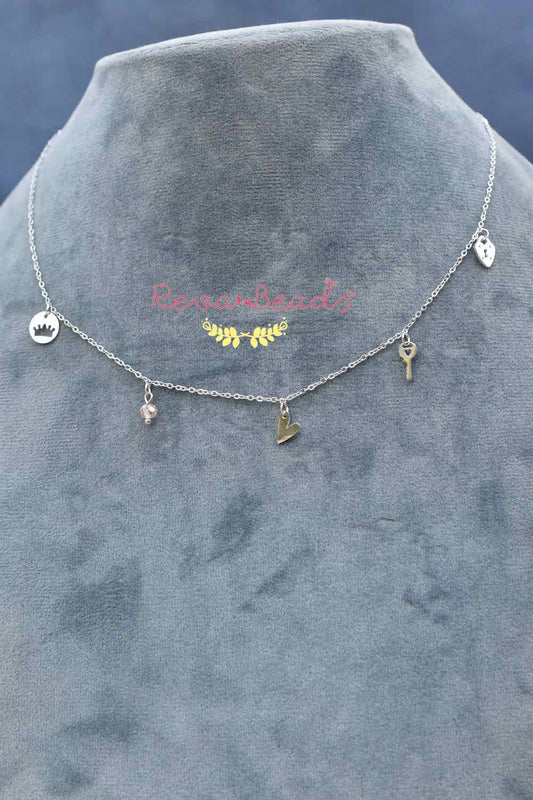 minimalist silver polish necklace 220986
