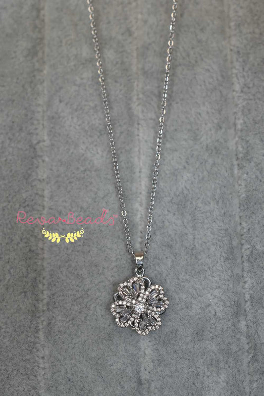 minimalist silver polish necklace 221047