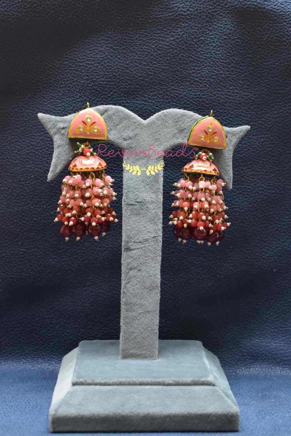 pink jhumka