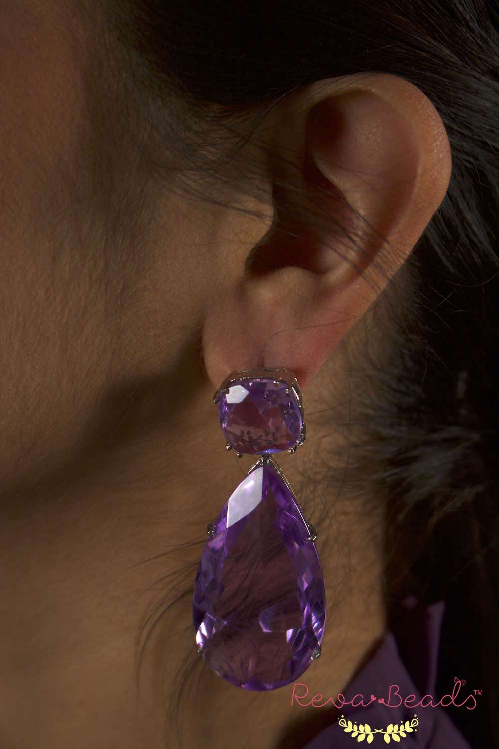 purple drop earrings