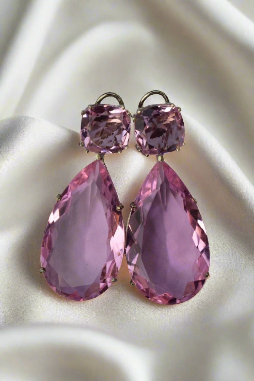 pink drop earrings