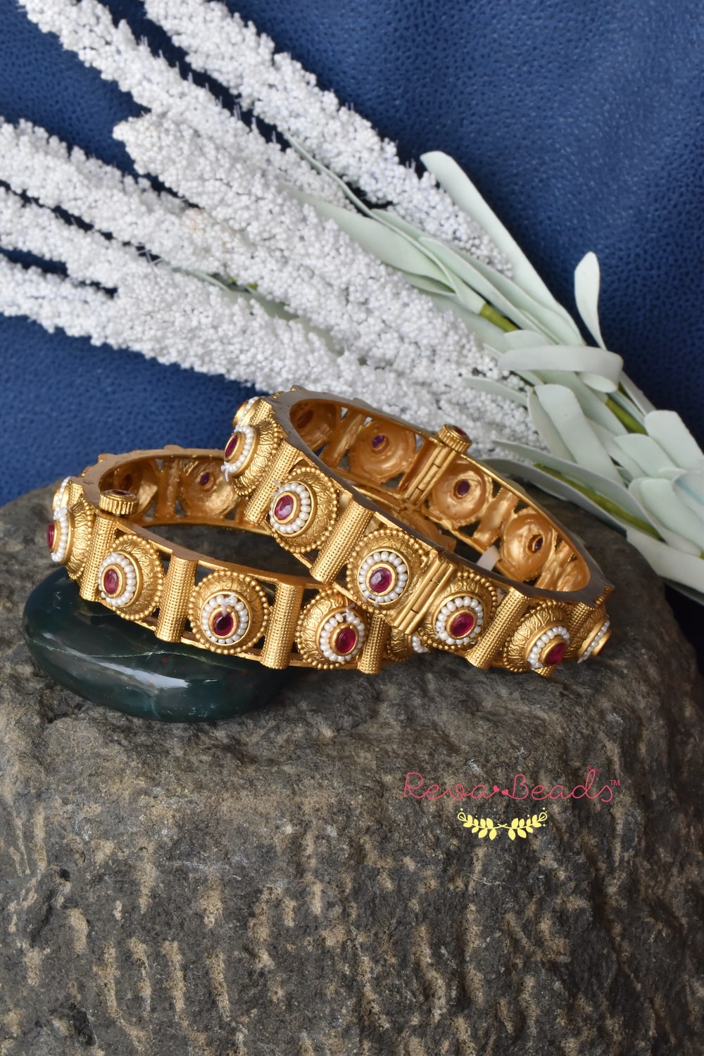 pearl ruby bangle