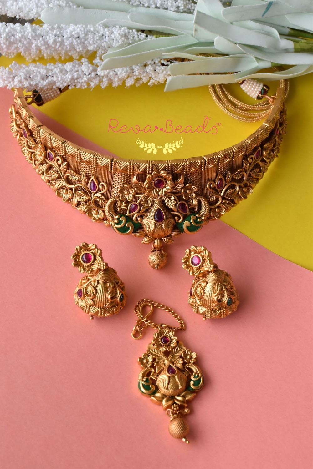 necklace earrings tika set