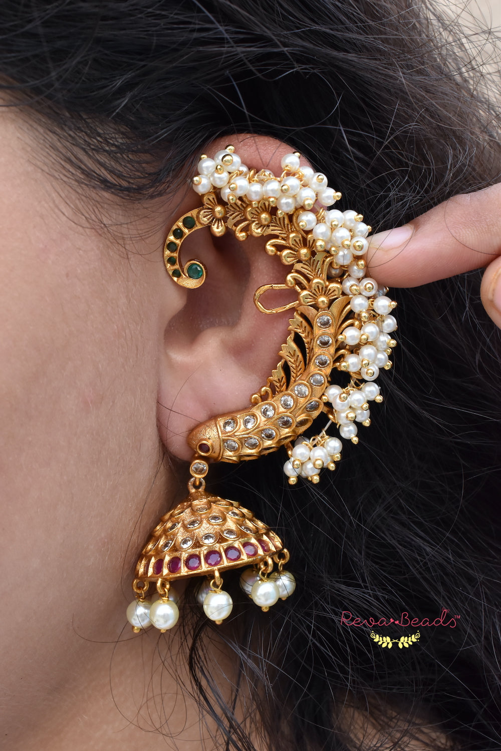 Temple jhumka earrings tje220848