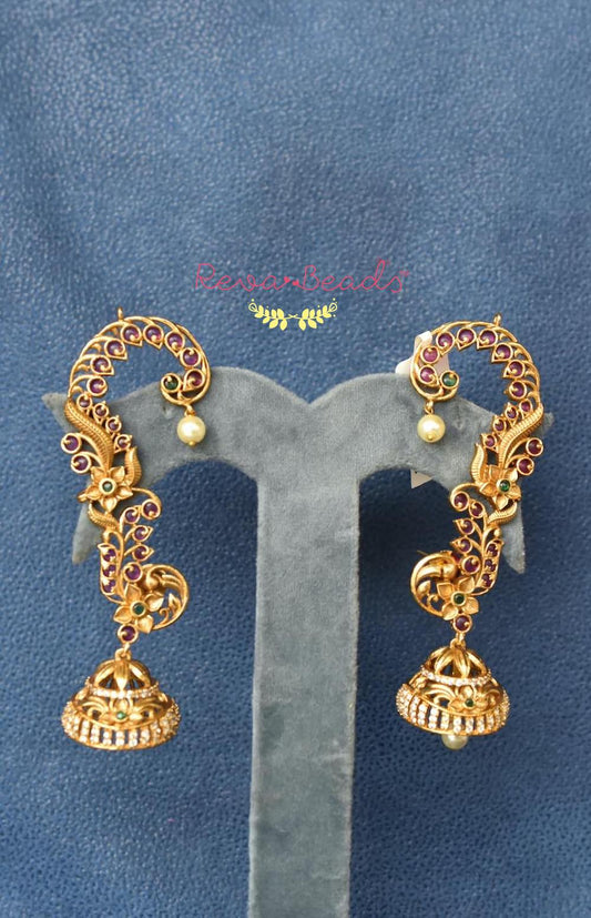 Temple jhumka earrings tje220853