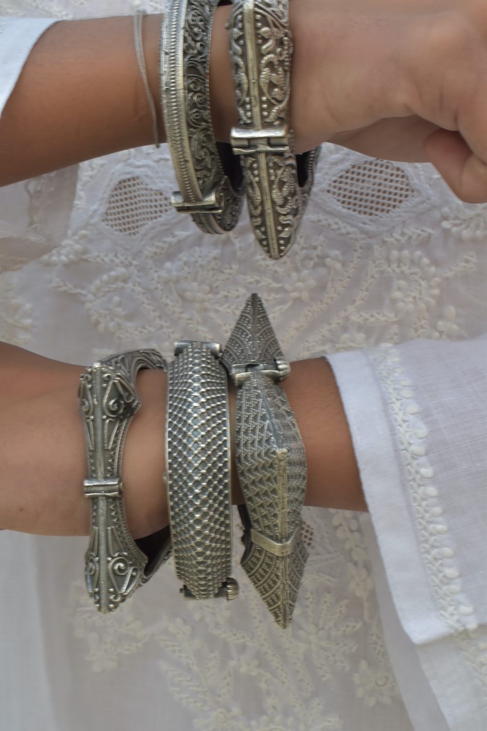 oxidised silver kada