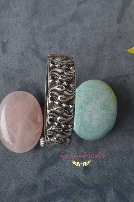 oxidised silver bangle