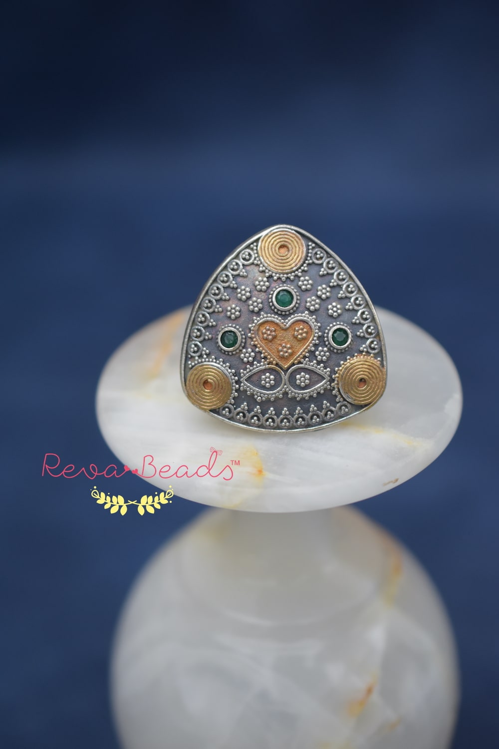 oxidised finger ring