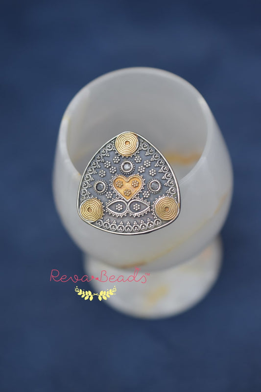 oxidised finger ring