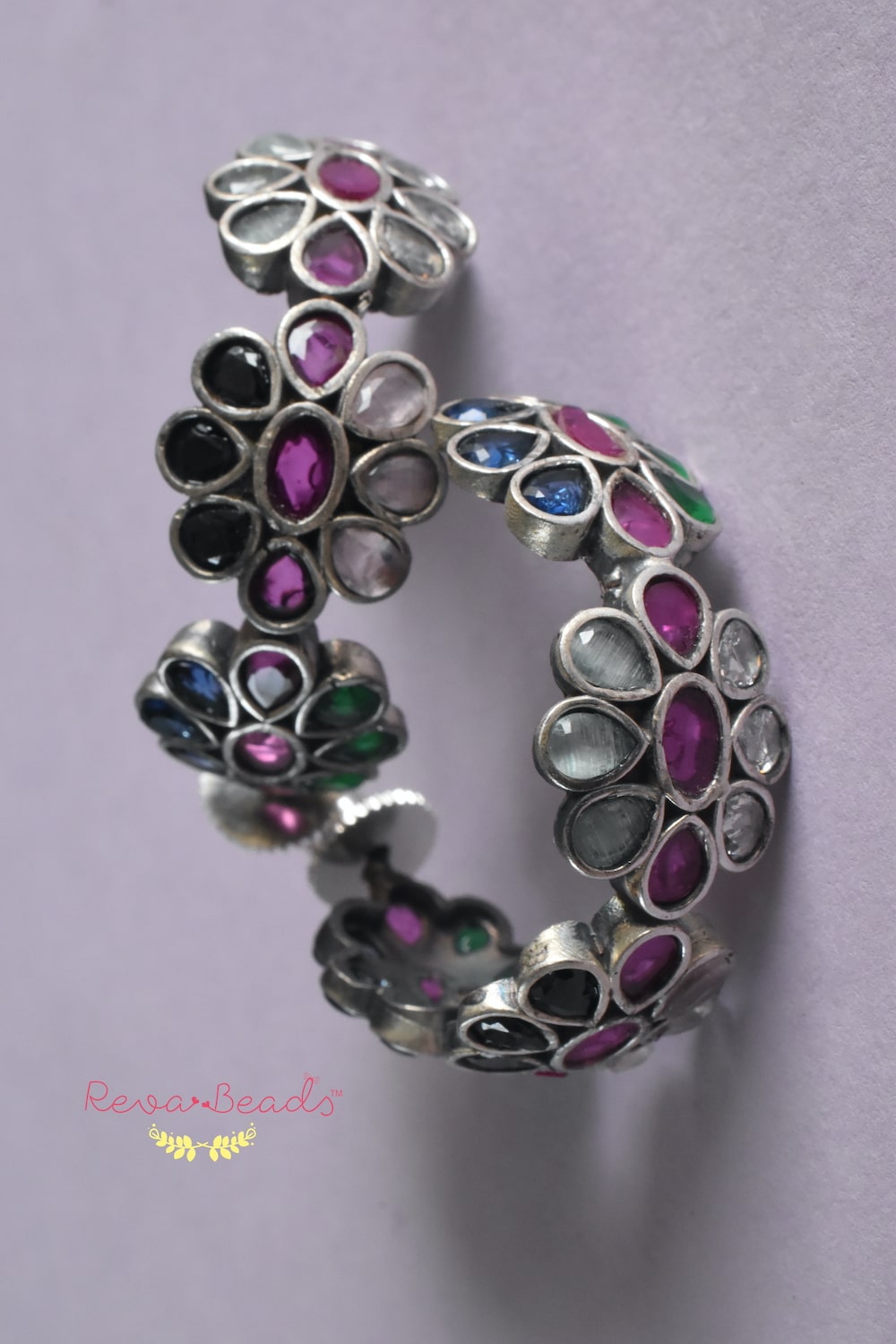 navratna hoop earrings