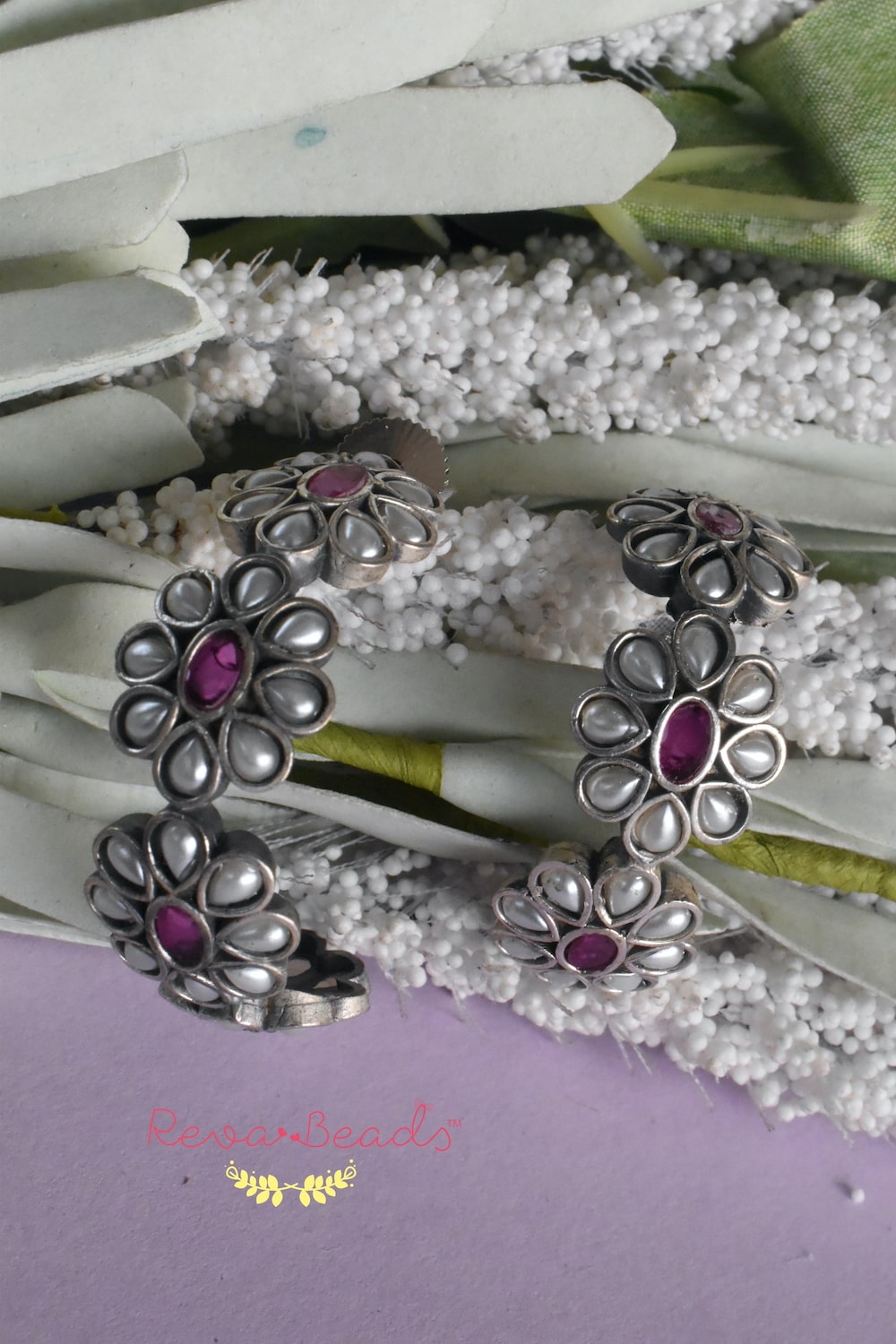 pearl ruby earrings