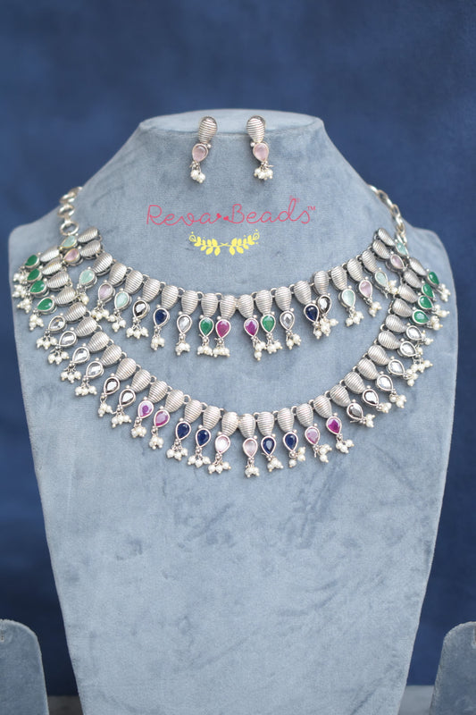 tribal long necklace earrings set trlnes221184