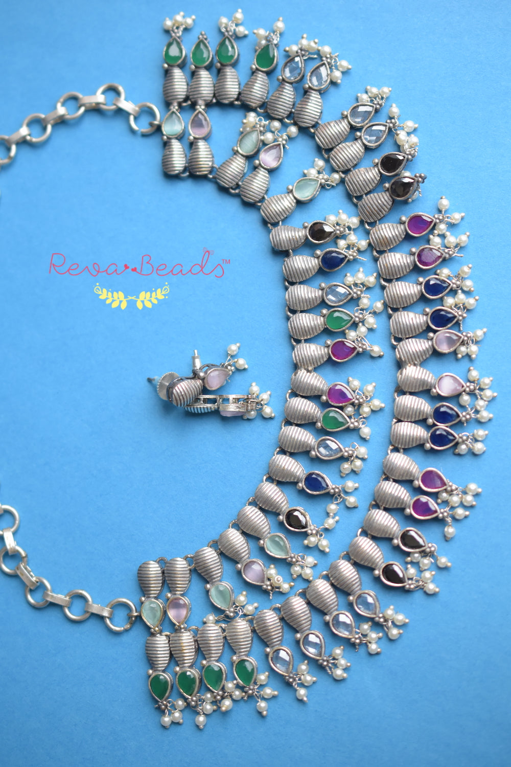 tribal long necklace earrings set trlnes221184