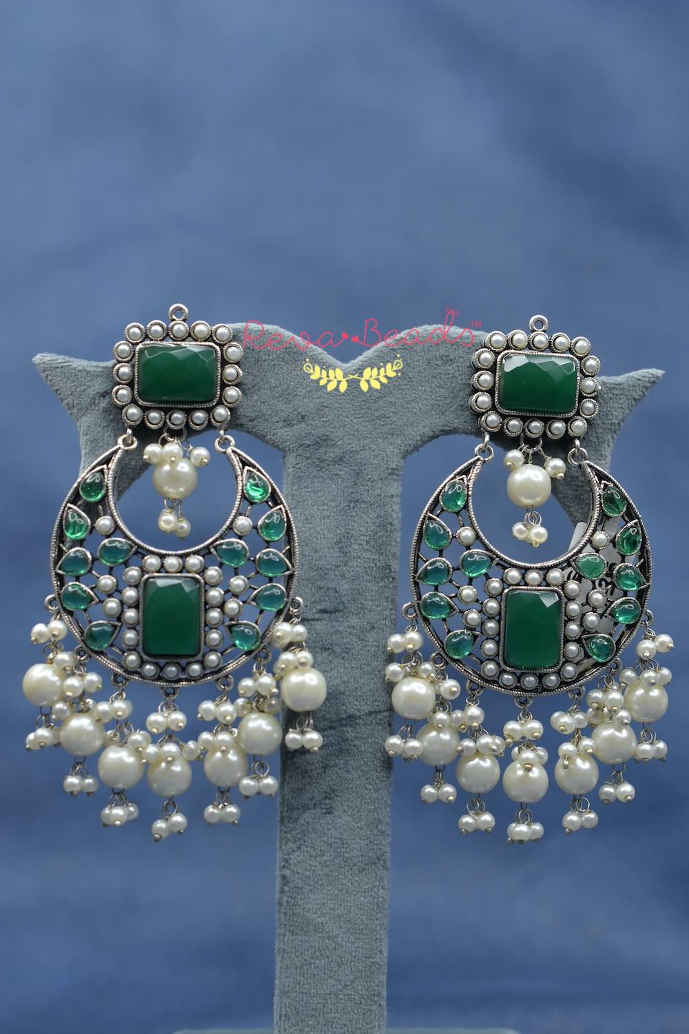 silver kundan studded