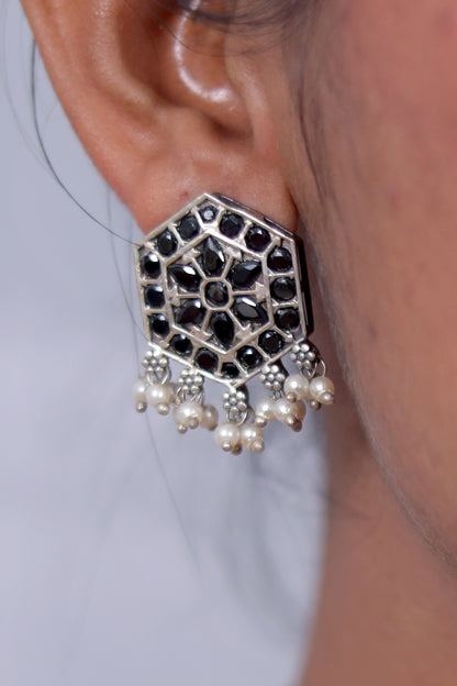 Tribal choker necklace earrings set trchnes230429