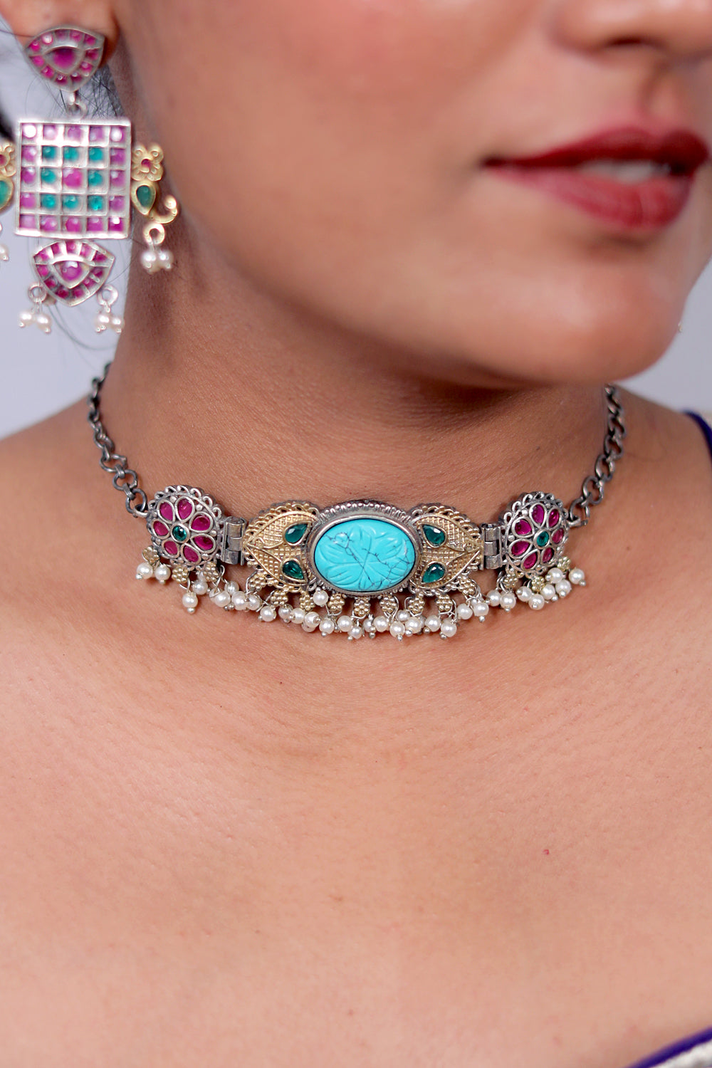 delicate navratri necklace