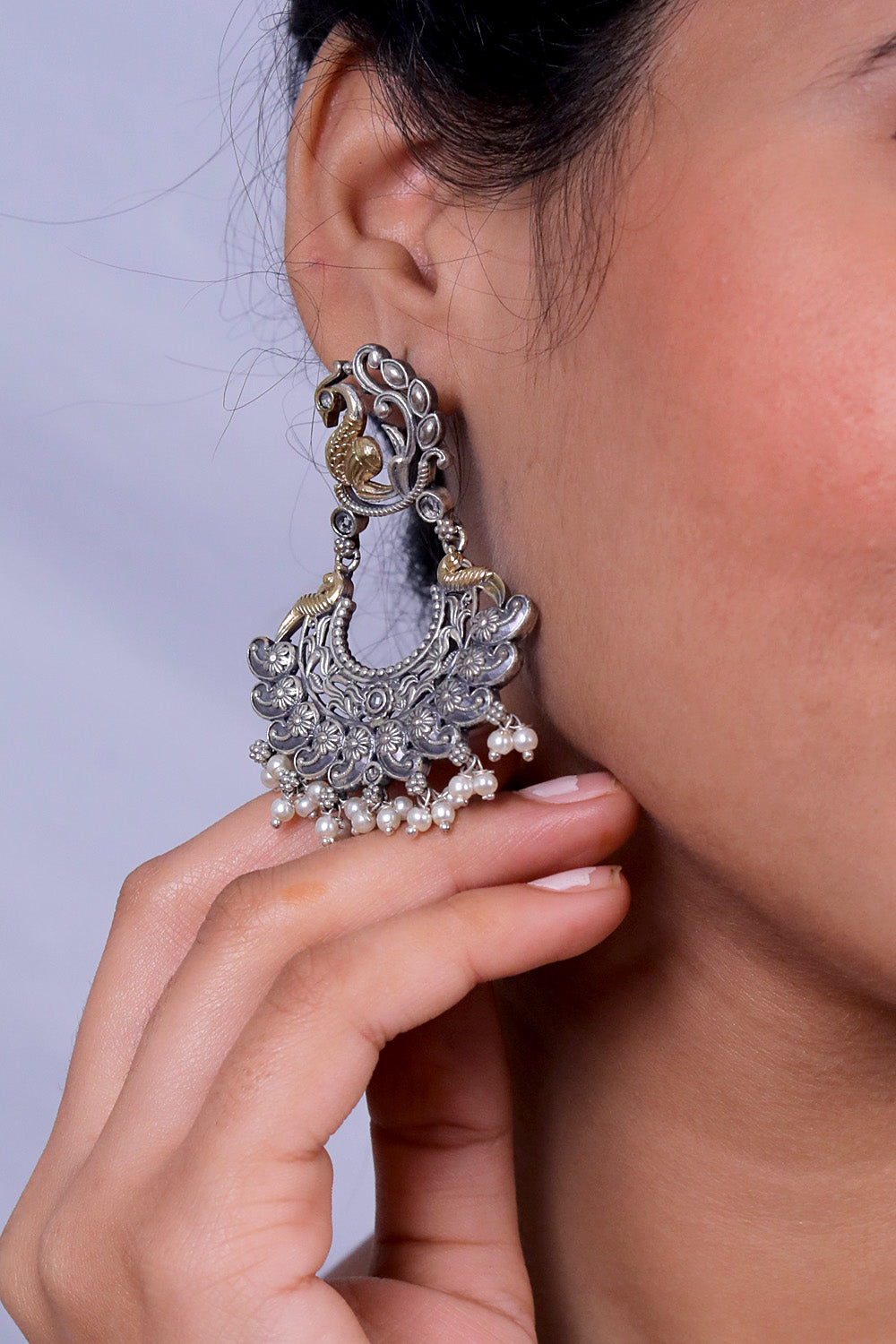 white drop earrings