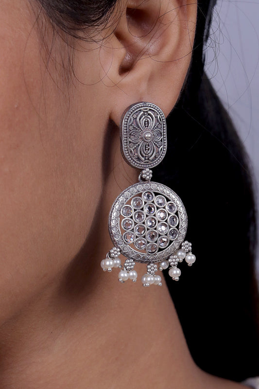 white drop earrings