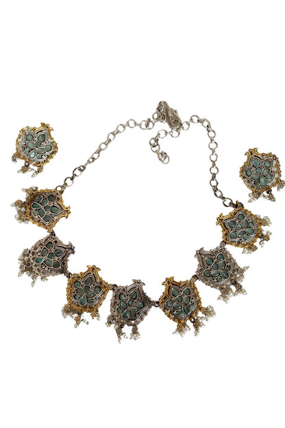 Tribal Choker Necklace Earrings Set trchnes230378