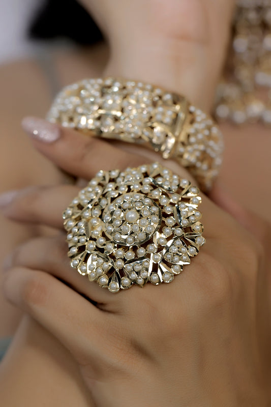 Hyderabad jadau finger ring