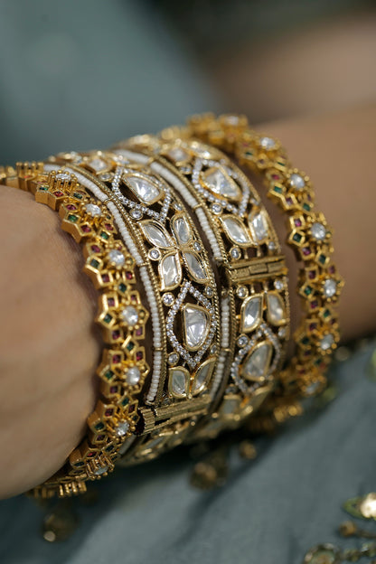 openable cz kundan bangle