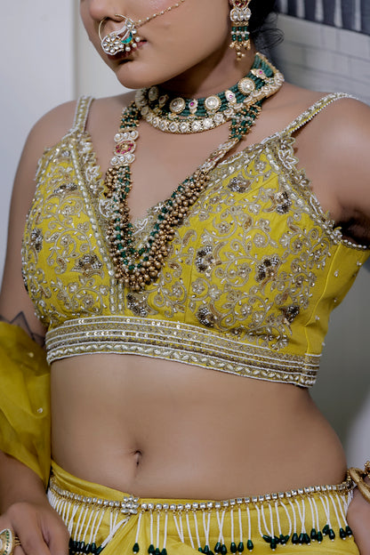 pearl kundan waist belt