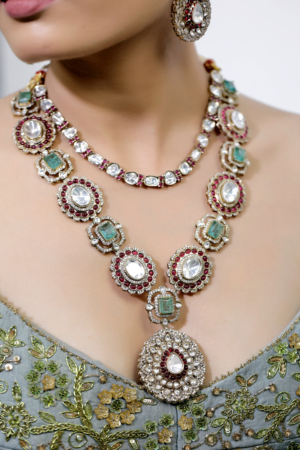 doublet cs kundan fusion jewellery