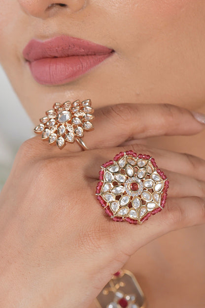 mossanite cocktail finger ring