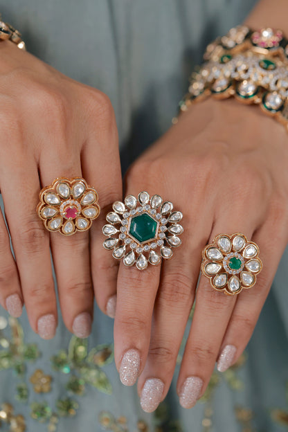 moissanite kundan rings