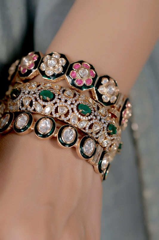 kundan bangle stack