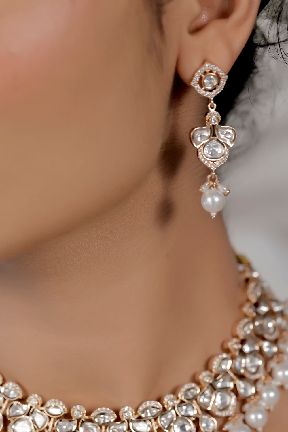 cz kundan fusion set