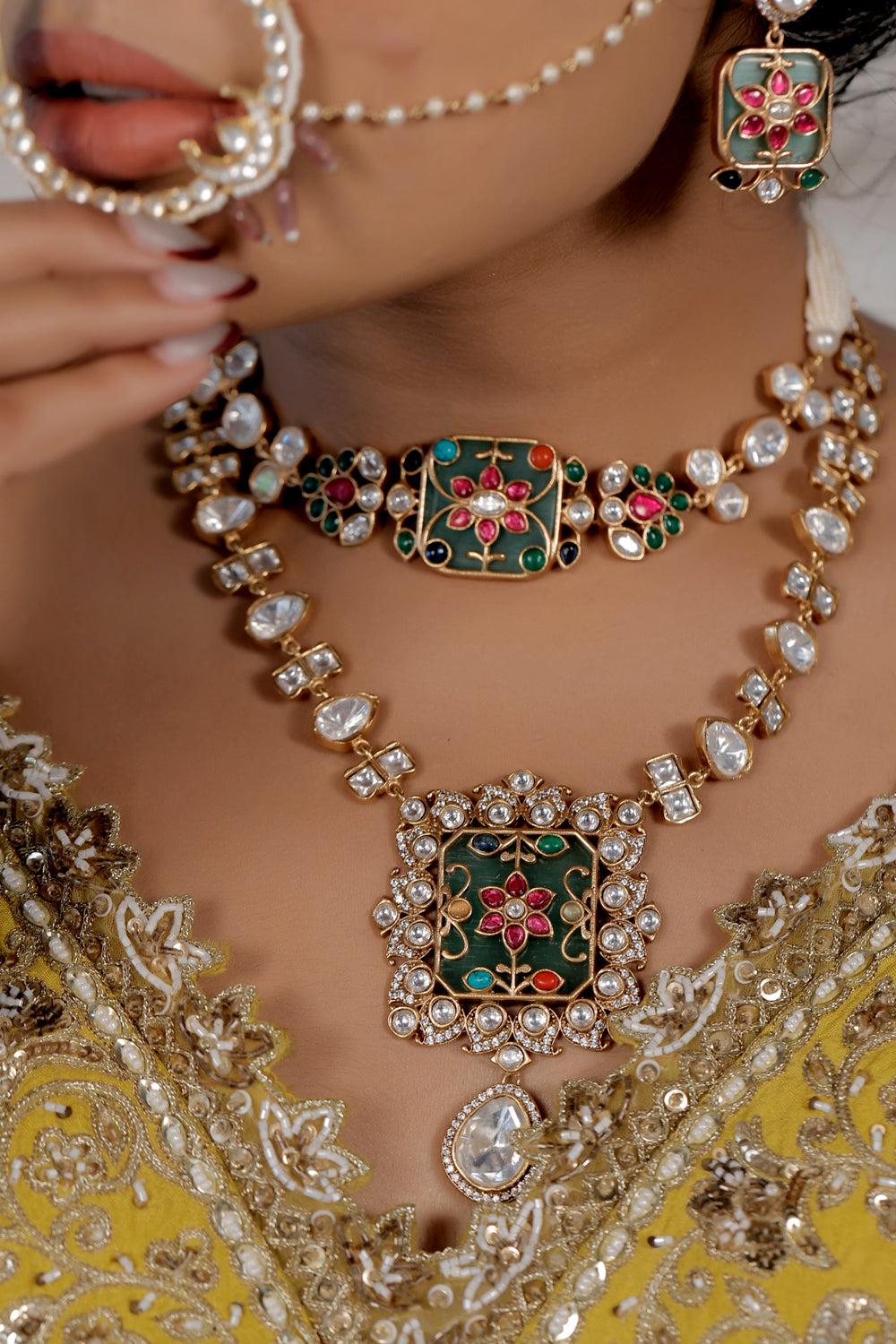 long kundan necklace set