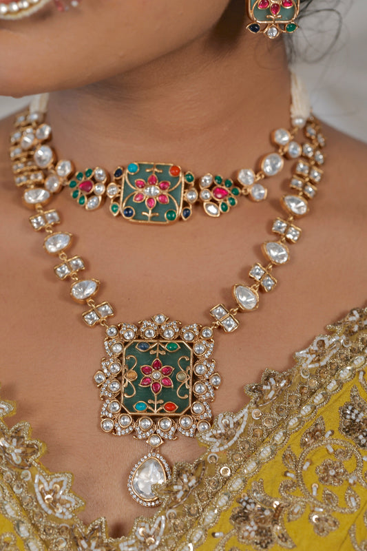 long moissanite necklace set