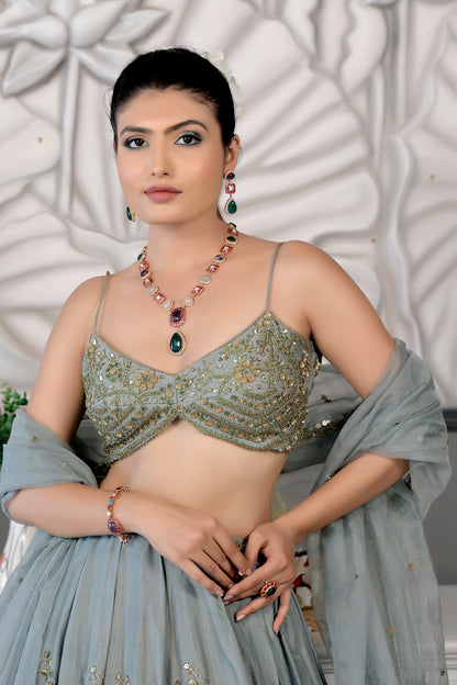 natural stone long necklace set