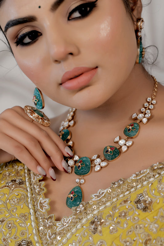 carving stone moissanite kundan