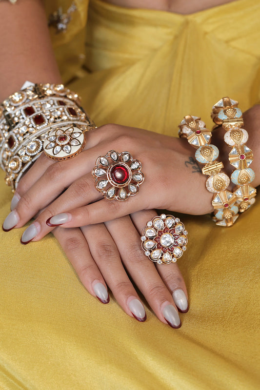 kundan finger ring kfr230634