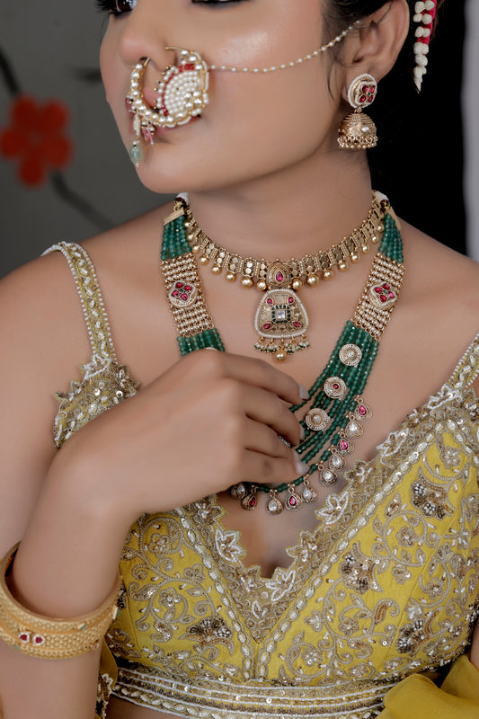 mint long necklace set
