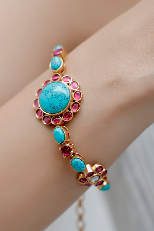 indian jewellery matte gold polish stone bracelet