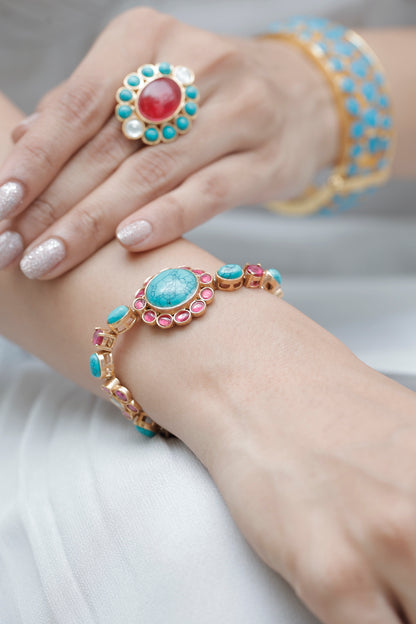 contemporary semi precious stone studded hand accessory