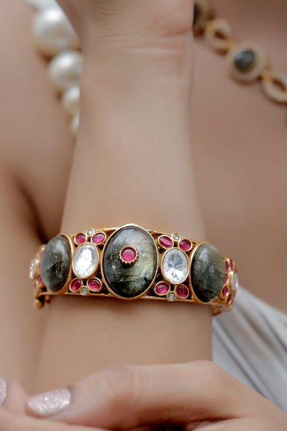 labradorite ruby bangle 