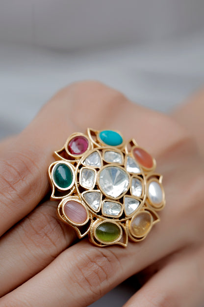 multi colour finger ring