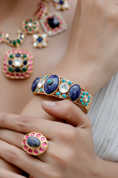 turquoise lapis lazuli kada bracelet bridal trousseau
