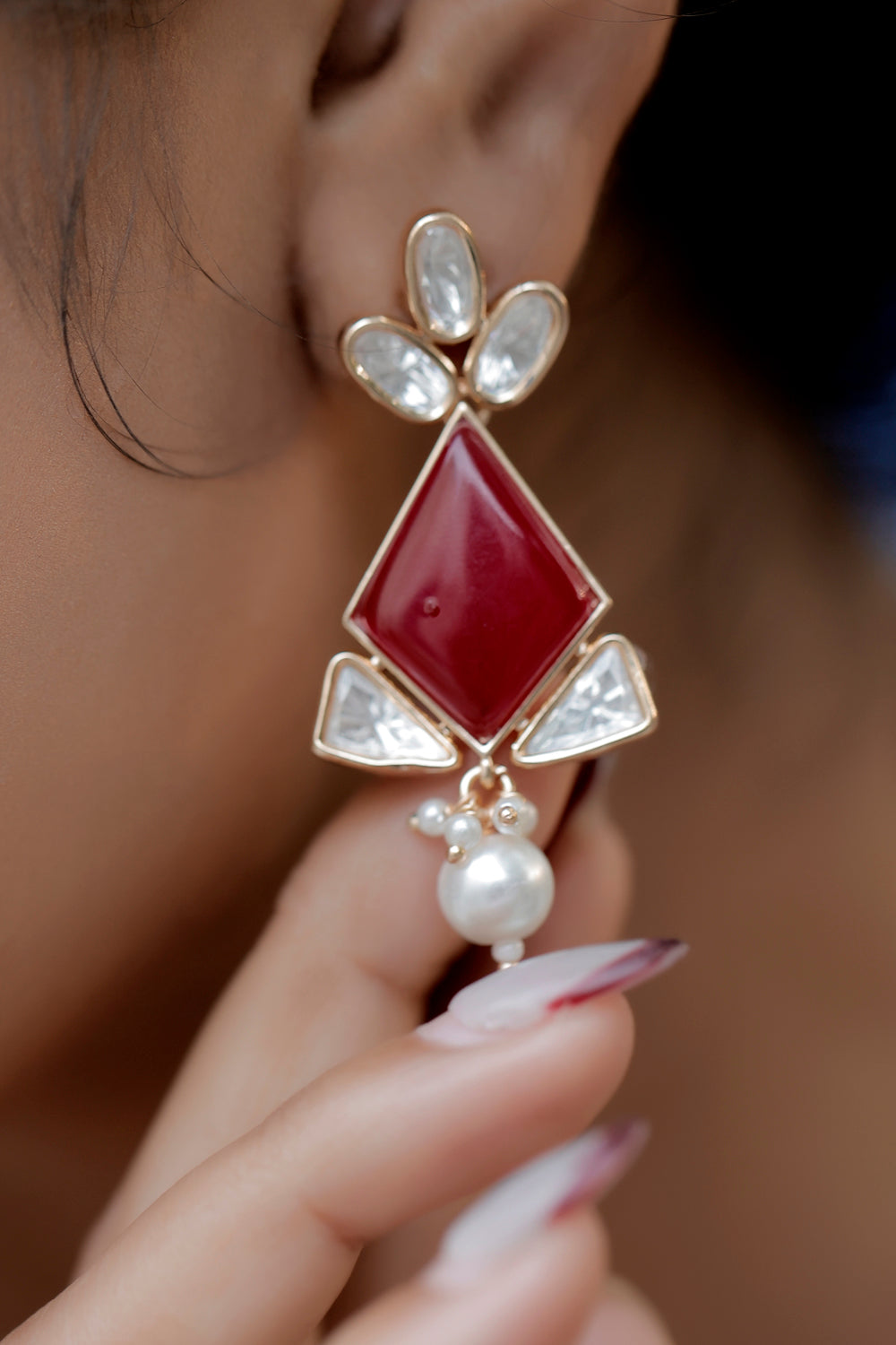 red moissanite set
