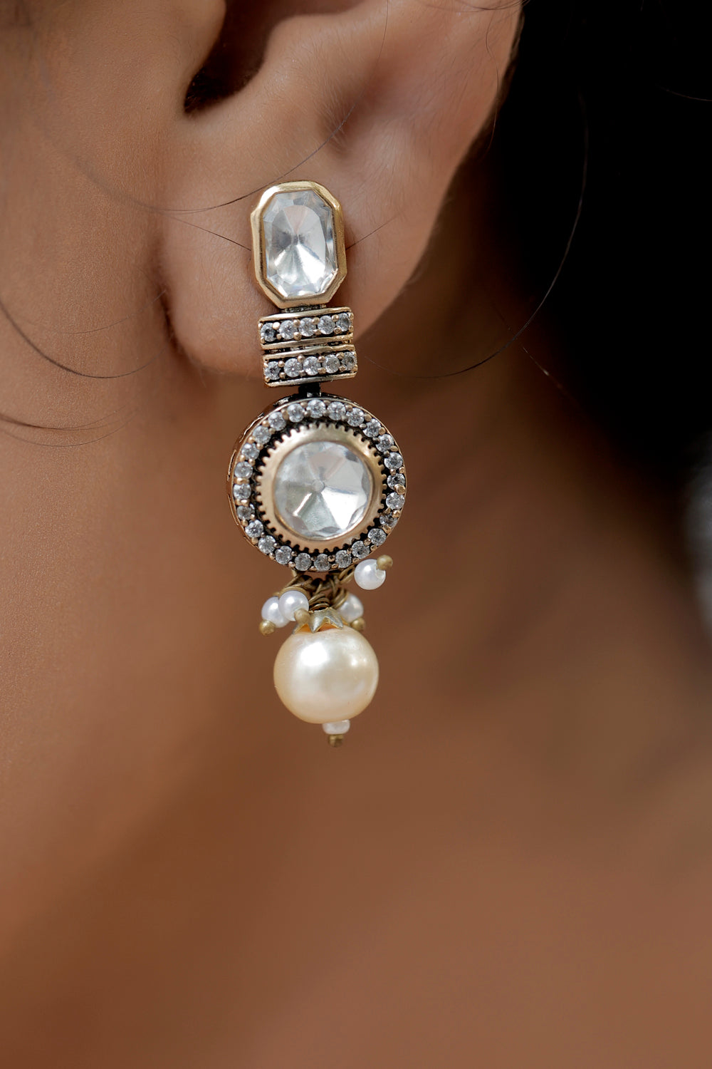 cubic zirconia kundan victorian polish fusion indian wedding jewellery for bridesmaid