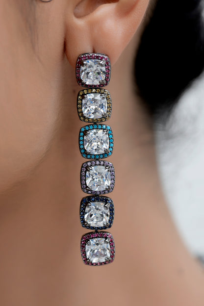 long diamond drop earrings