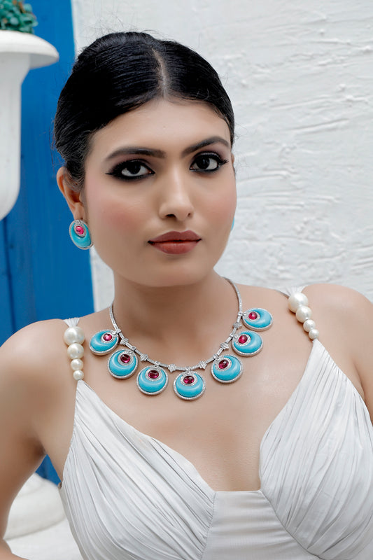 turquoise cz set